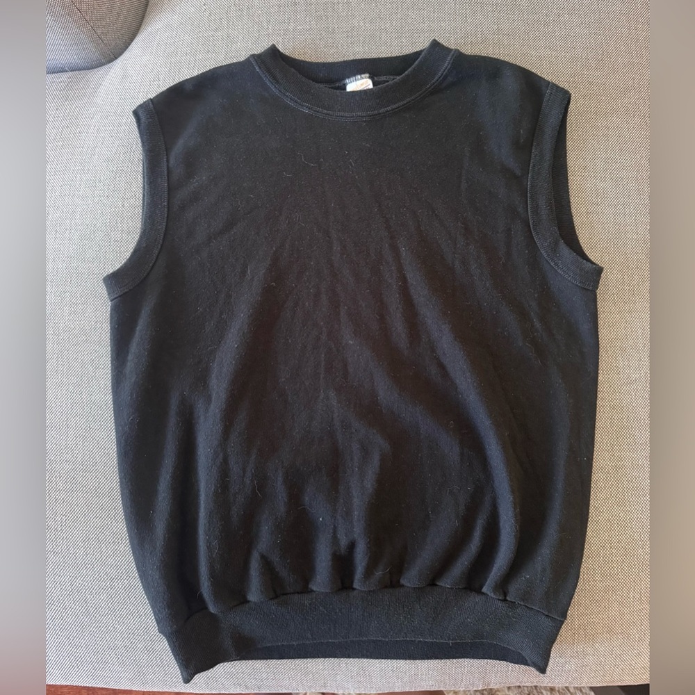 Vintage Black Sweatshirt Muscle Tee Size Medium